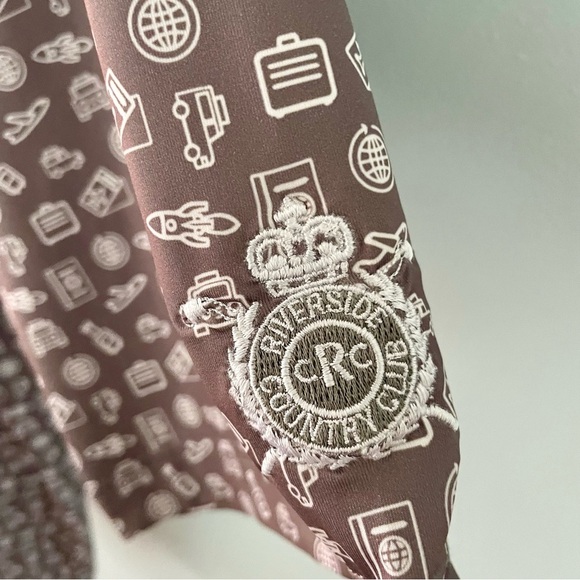 FootJoy Lisle Travel Print Collar Golf Polo grey white size extra large - Picture 7 of 10